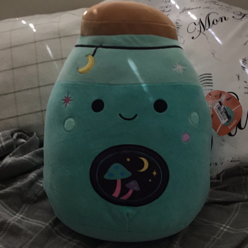 Squishmallows Teal and Tan Reishi Plush with Decorative Tag new mushroom potion